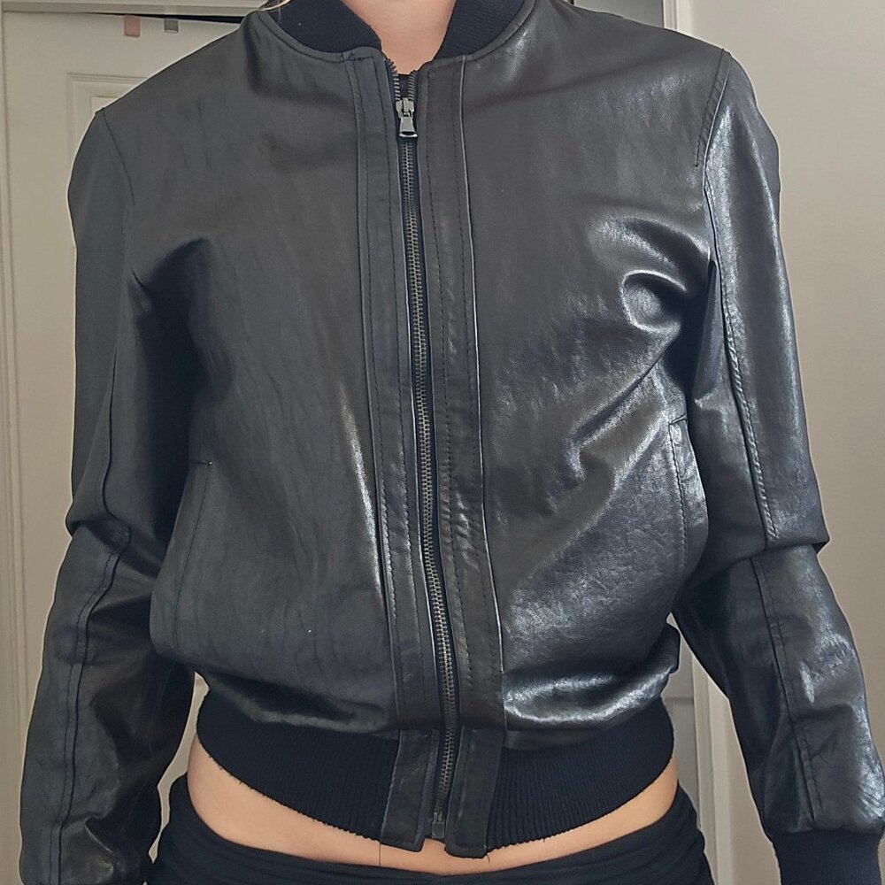 Italian Leather Bomber Jacket